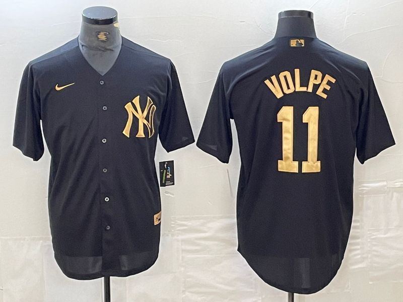 Men's New York Yankees Anthony Volpe #11 Black Limited Jersey